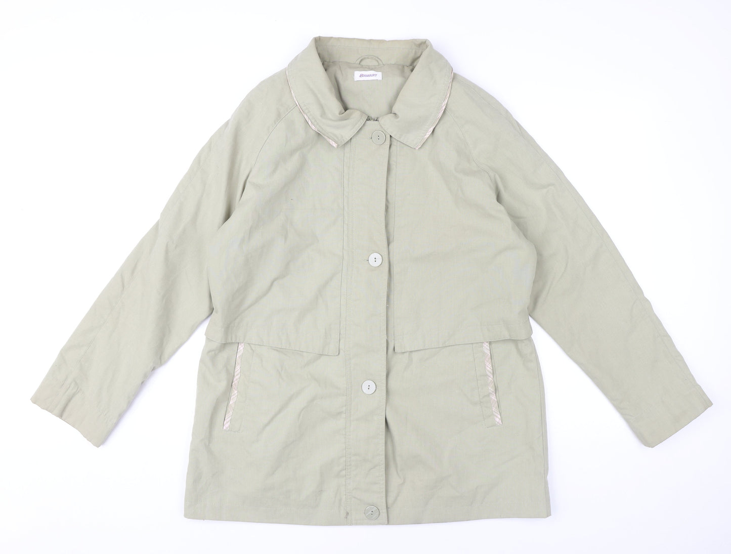 Damart Women’s Beige Mid-Length Rain Coat UK 12 Buttoned Pockets