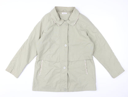 Damart Women’s Beige Mid-Length Rain Coat UK 12 Buttoned Pockets