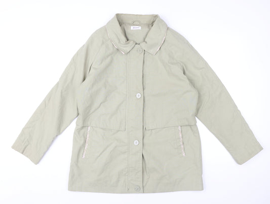 Damart Women’s Beige Mid-Length Rain Coat UK 12 Buttoned Pockets