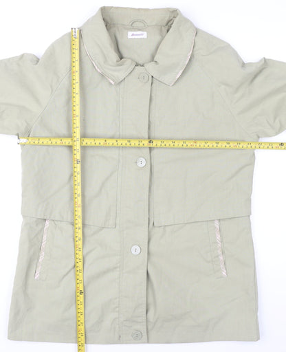 Damart Women’s Beige Mid-Length Rain Coat UK 12 Buttoned Pockets