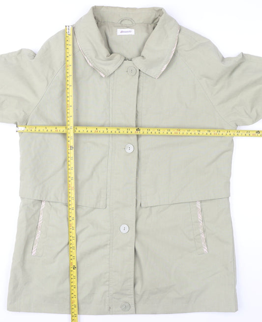 Damart Women’s Beige Mid-Length Rain Coat UK 12 Buttoned Pockets