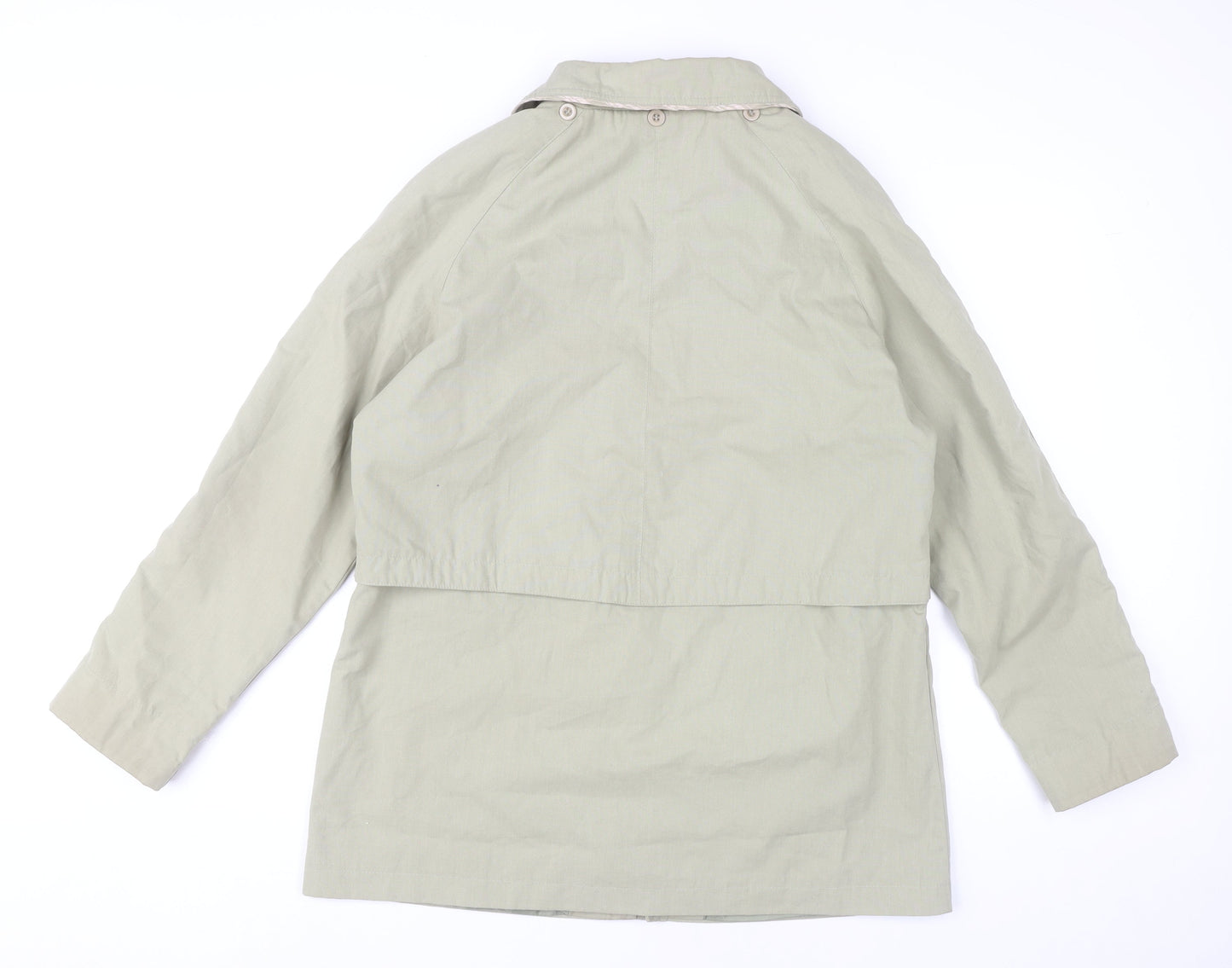 Damart Women’s Beige Mid-Length Rain Coat UK 12 Buttoned Pockets