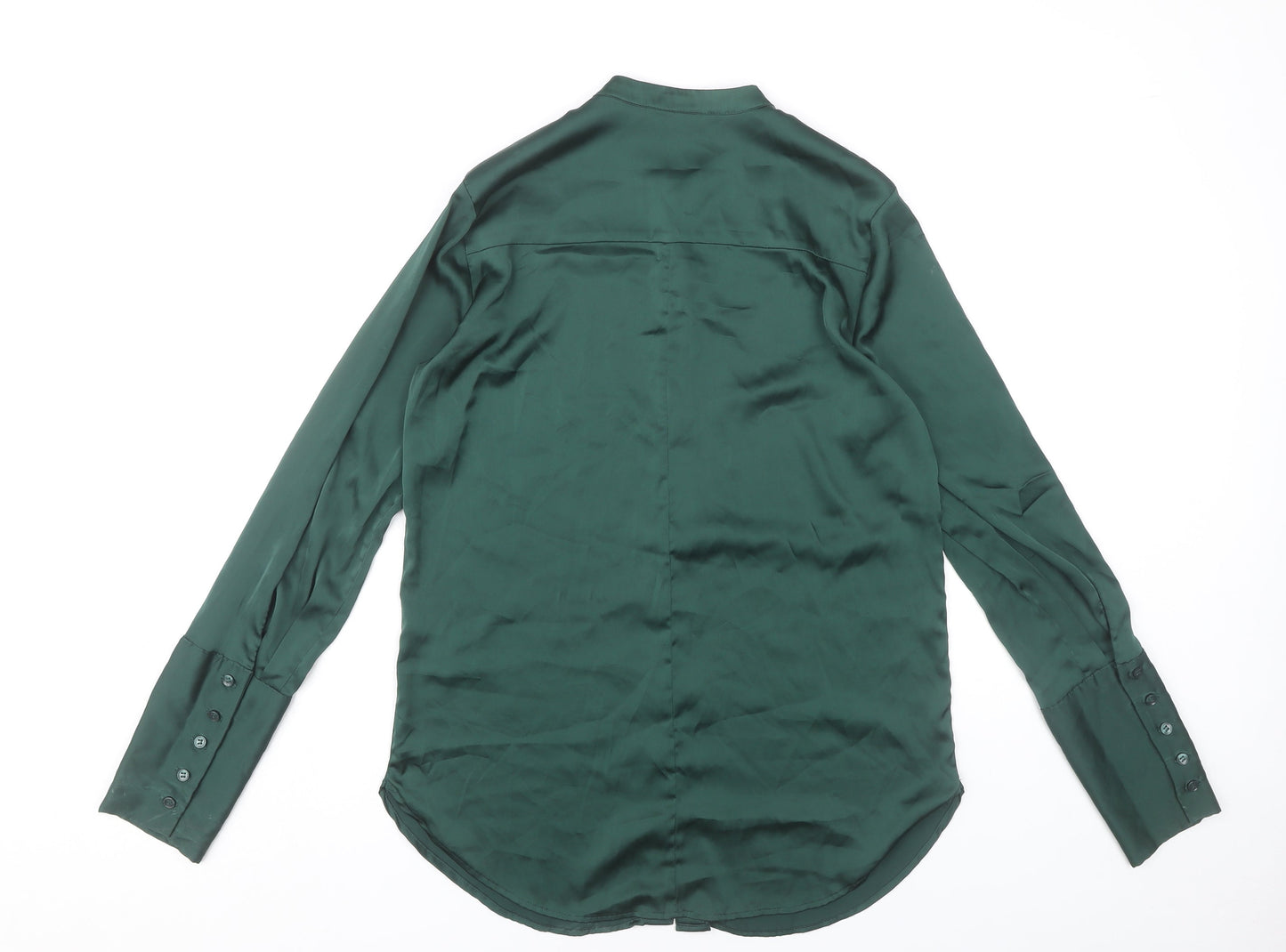Womens UK Size 8 H&M Green Basic Button-Up