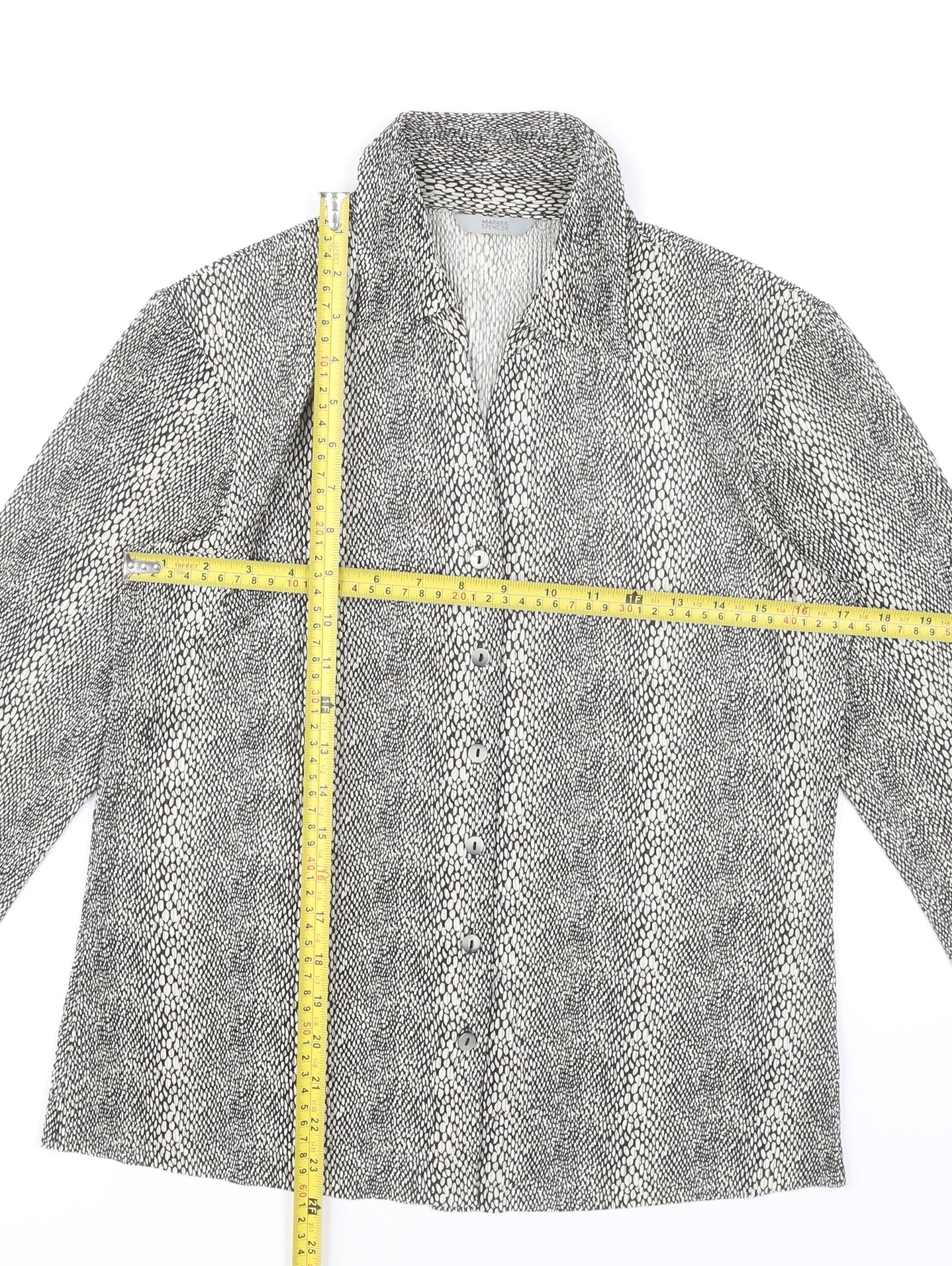 Womens UK Size 12 Marks and Spencer Black Classic Button-Up