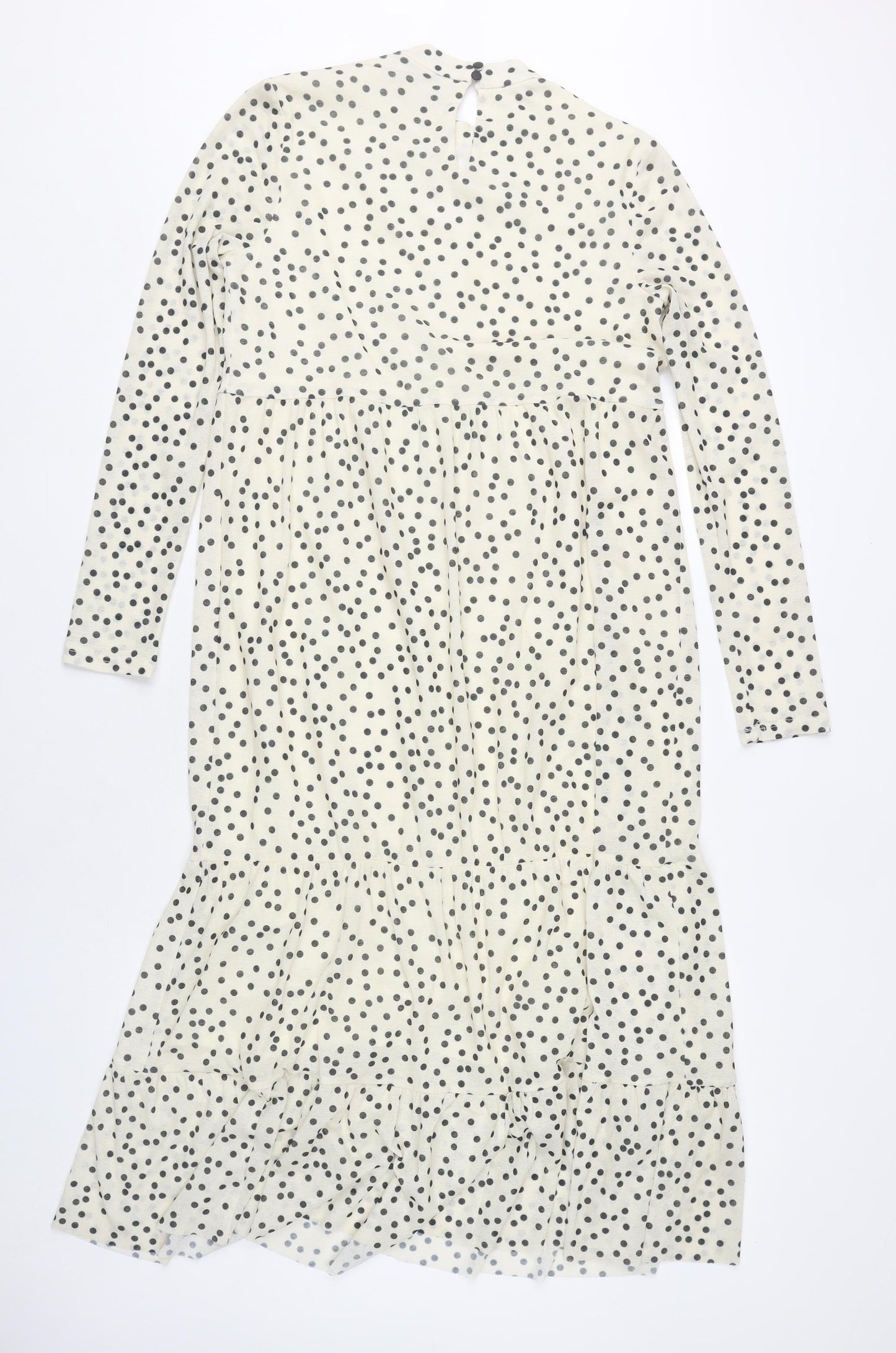 Warehouse Women’s White Polka Dot Midi Shift Dress Size 10