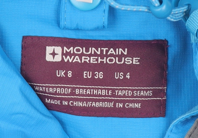 Mountain Warehouse Womens Blue Size 8 Waterproof 3-in-1 Hooded Jacket