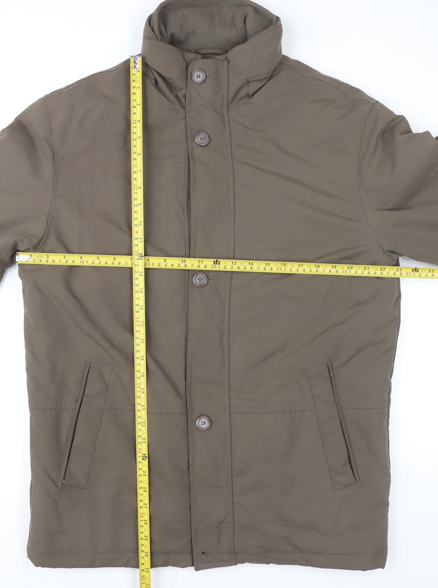 Mens UK Size M Classic Outerwear Brown Overcoat