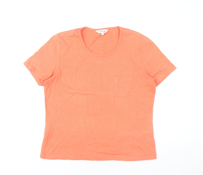 Womens UK Size 14 Tulchan Orange Basic T-Shirt