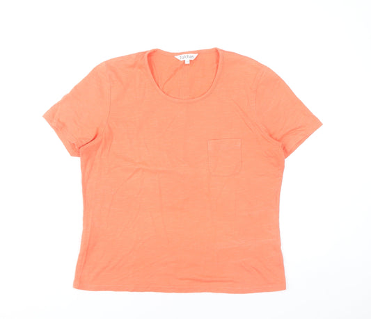 Womens UK Size 14 Tulchan Orange Basic T-Shirt