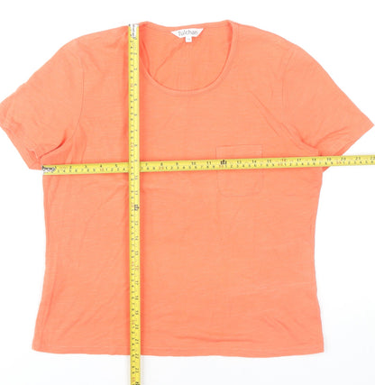 Womens UK Size 14 Tulchan Orange Basic T-Shirt