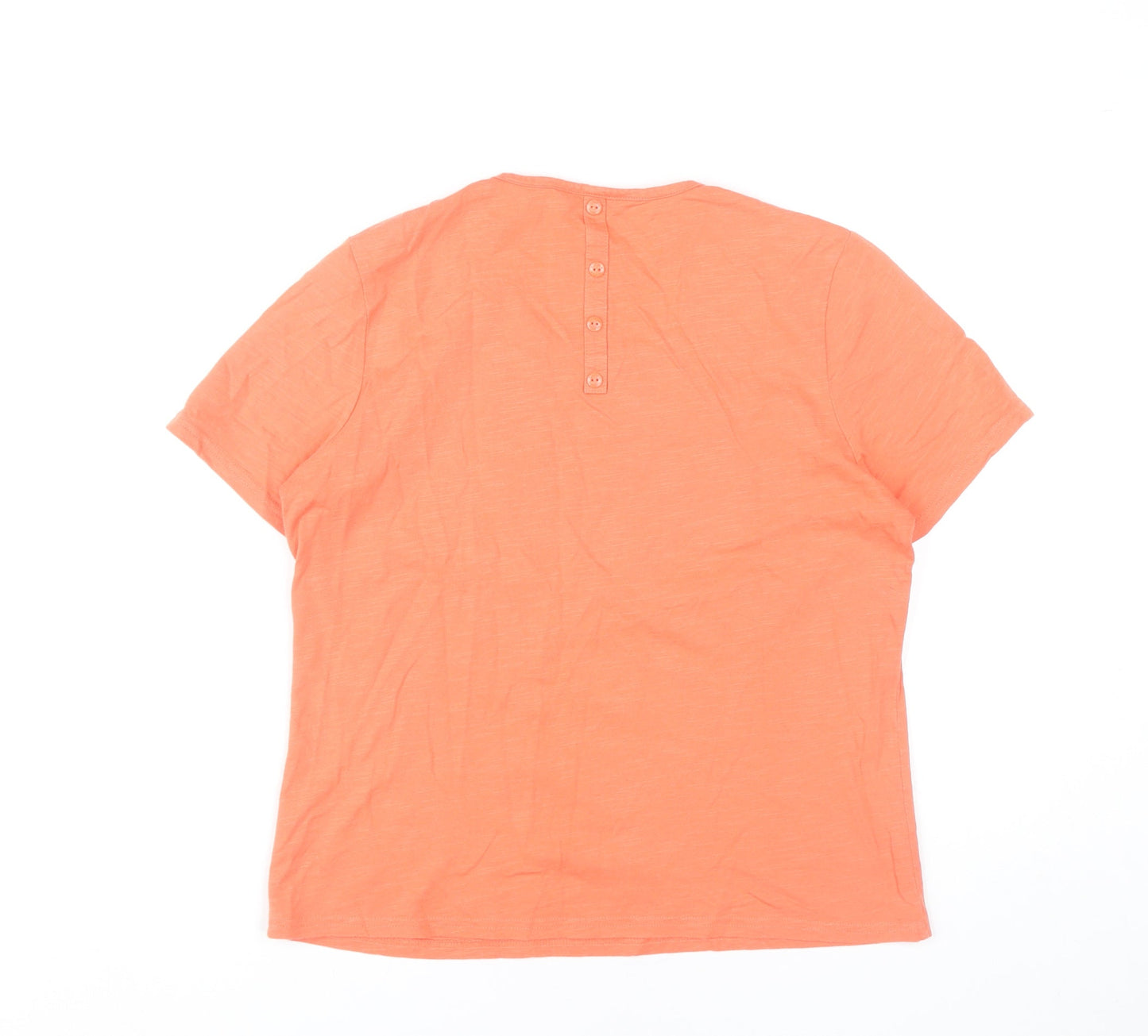 Womens UK Size 14 Tulchan Orange Basic T-Shirt