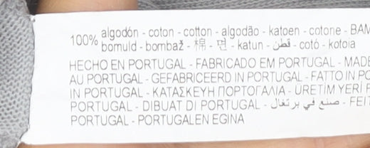 Zara Men Grey Cotton Crew Neck T-Shirt M Regular Fit Short Sleeve