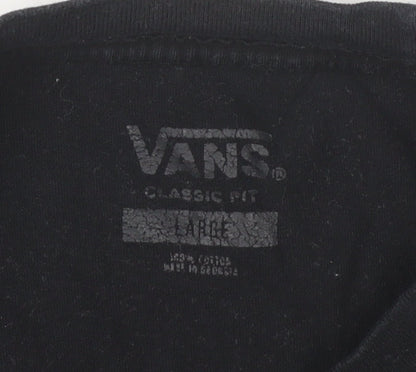 Vans Men’s Black L Classic Fit Cotton Logo Short Sleeve T-Shirt