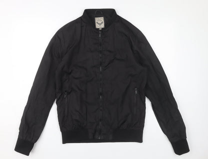 Mens UK Size S Brave Soul Black Bomber Jacket