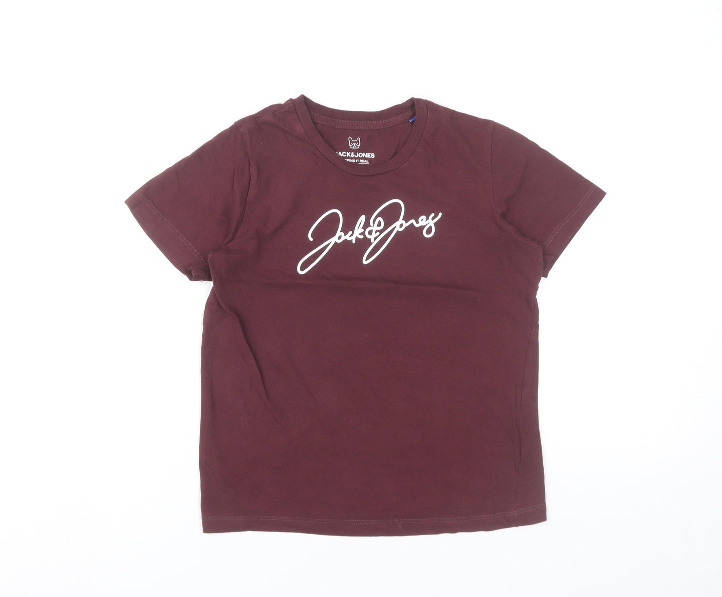 Jack & Jones Boys Red Logo Graphic T-Shirt Age 10 Years Cotton Crew Neck