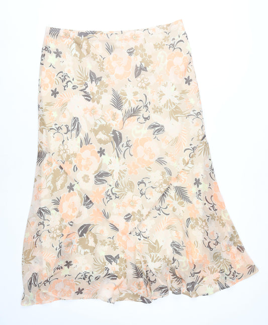 Marks and Spencer Women’s Multicoloured Floral A-Line Midi Skirt Size 16