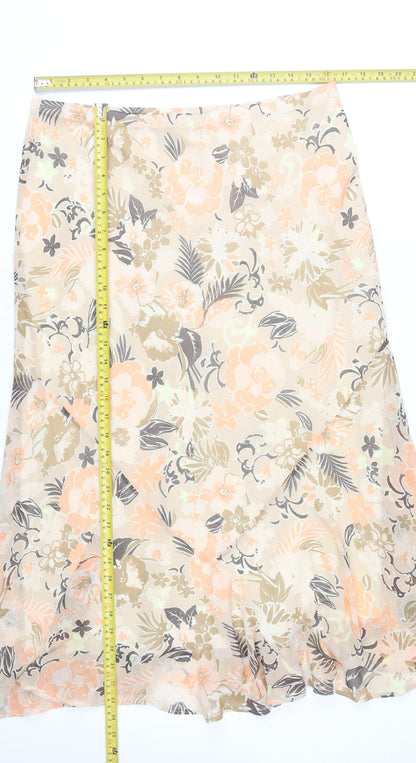Marks and Spencer Women’s Multicoloured Floral A-Line Midi Skirt Size 16