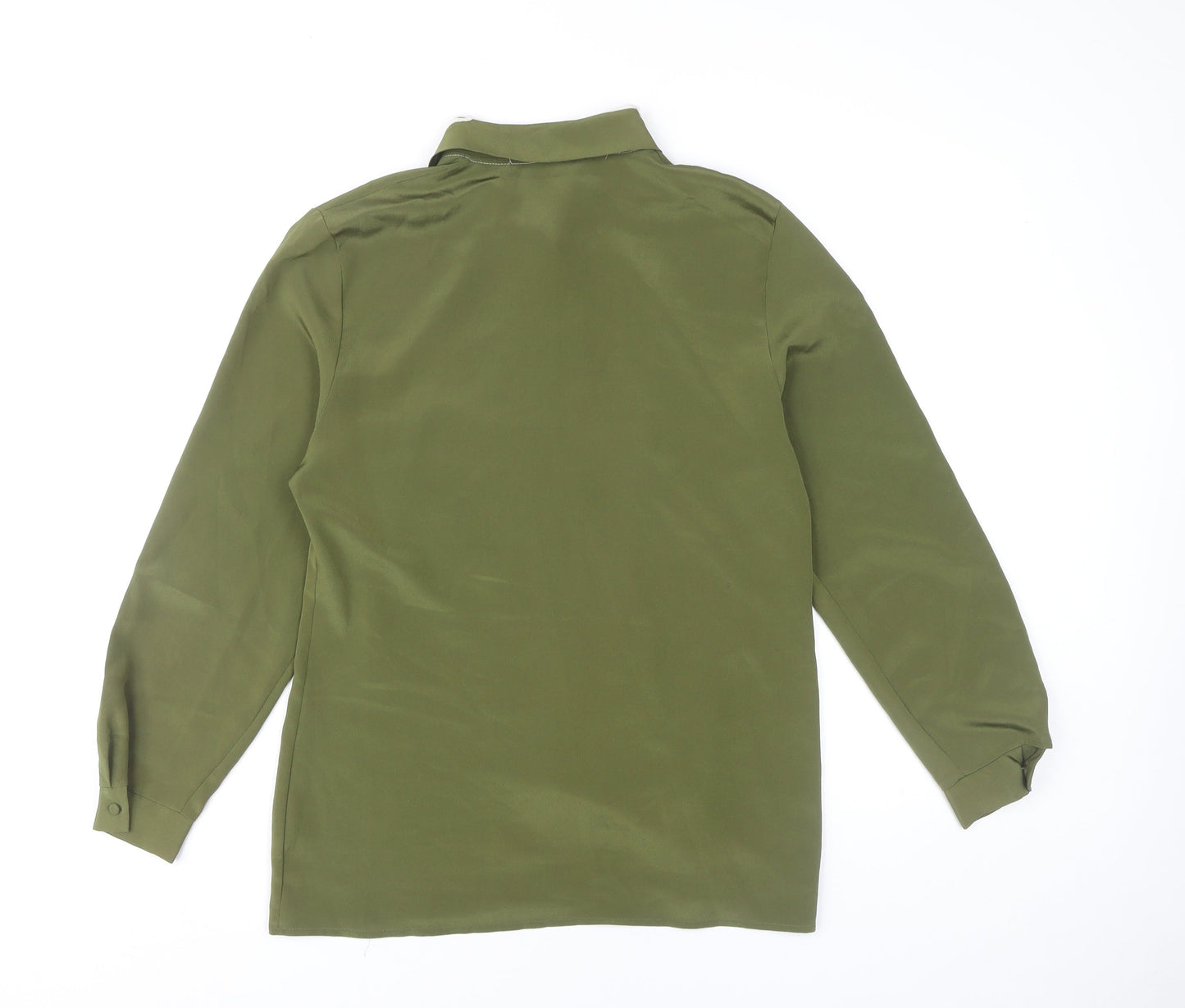 Jamie Oliver Womens Green Button-Up Shirt Size 10 Collared Long Sleeve