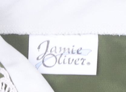 Jamie Oliver Womens Green Button-Up Shirt Size 10 Collared Long Sleeve
