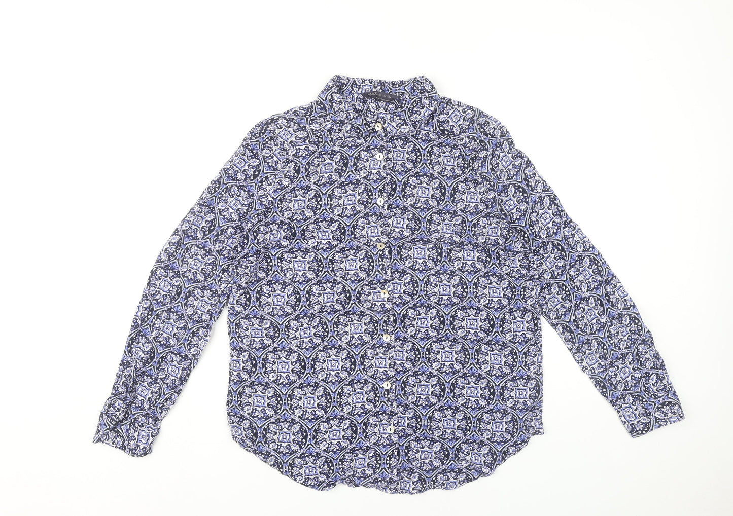 Womens UK Size 10 Marks and Spencer Blue Classic Button-Up
