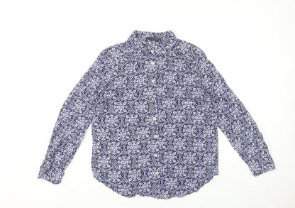 Womens UK Size 10 Marks and Spencer Blue Classic Button-Up