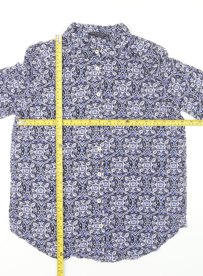 Womens UK Size 10 Marks and Spencer Blue Classic Button-Up