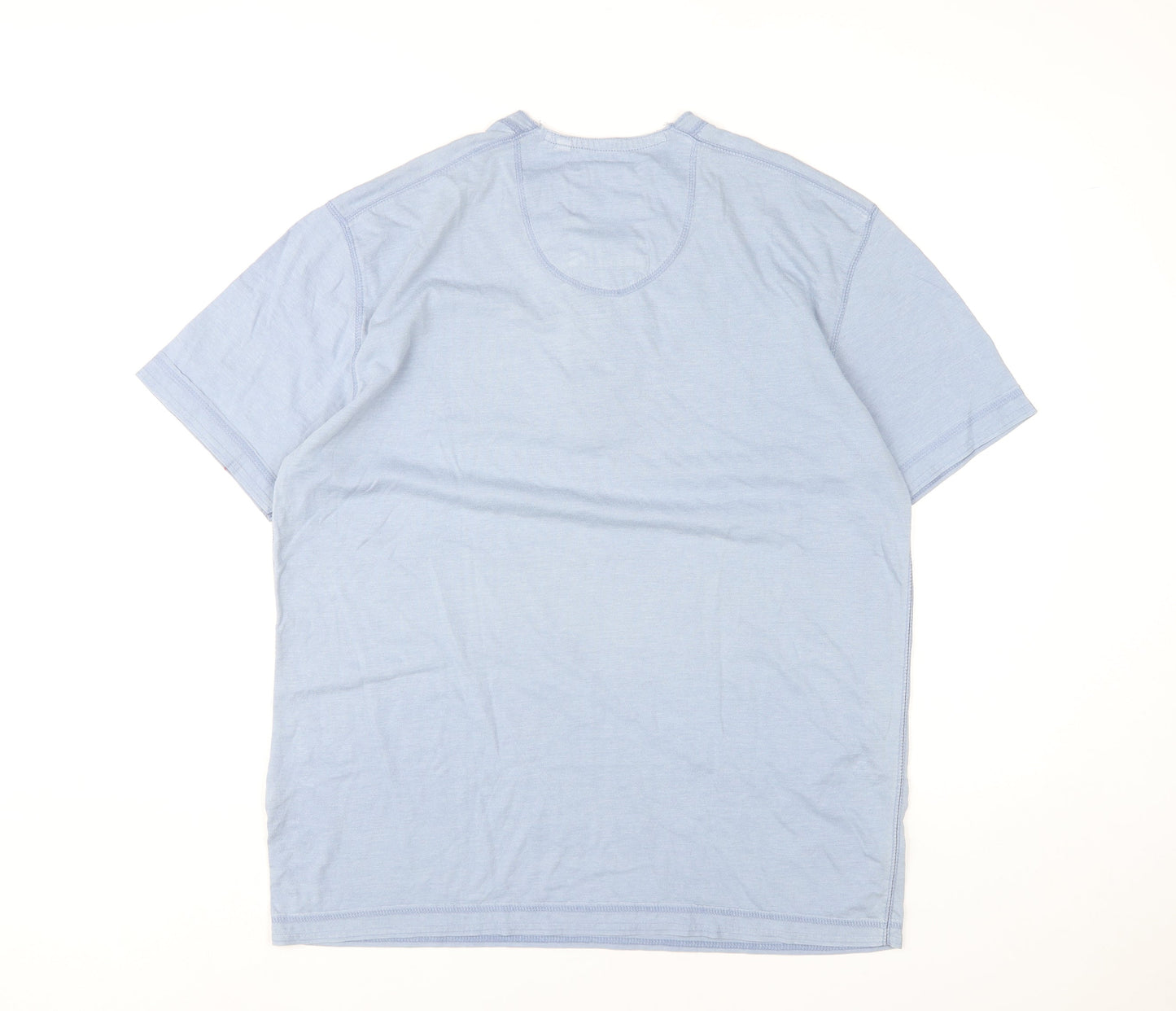 Next Men’s Blue Henley Short Sleeve T-Shirt Size L Cotton Blend