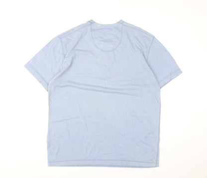 Next Men’s Blue Henley Short Sleeve T-Shirt Size L Cotton Blend