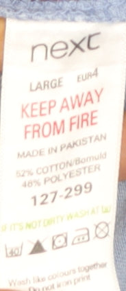 Next Men’s Blue Henley Short Sleeve T-Shirt Size L Cotton Blend