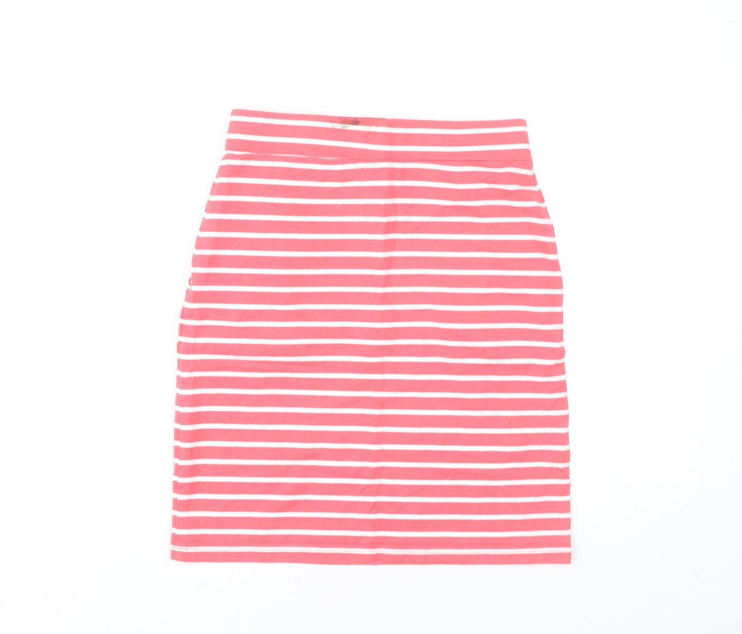 Joules Women’s Pink Striped Cotton Pencil Skirt UK 8 Casual