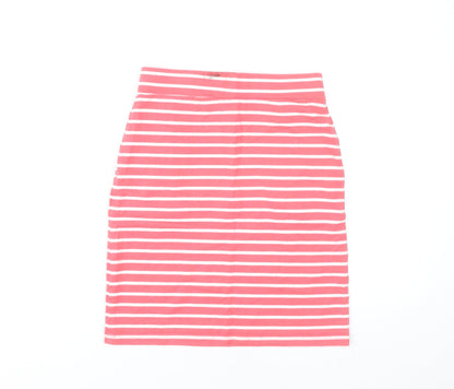 Joules Women’s Pink Striped Cotton Pencil Skirt UK 8 Casual