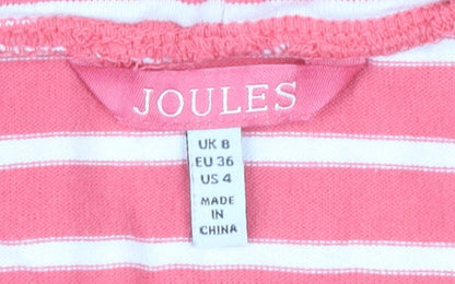 Joules Women’s Pink Striped Cotton Pencil Skirt UK 8 Casual