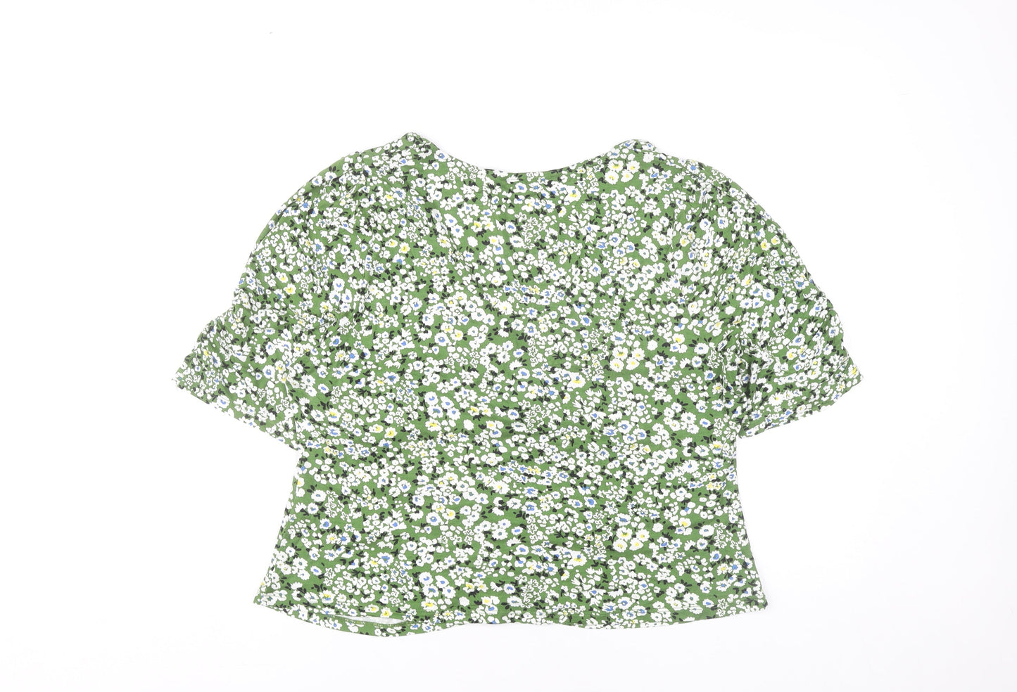 Boden Womens Green Floral Viscose Tunic Blouse Top UK 18 Short Sleeve