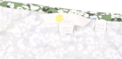 Boden Womens Green Floral Viscose Tunic Blouse Top UK 18 Short Sleeve
