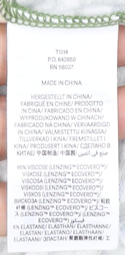 Boden Womens Green Floral Viscose Tunic Blouse Top UK 18 Short Sleeve