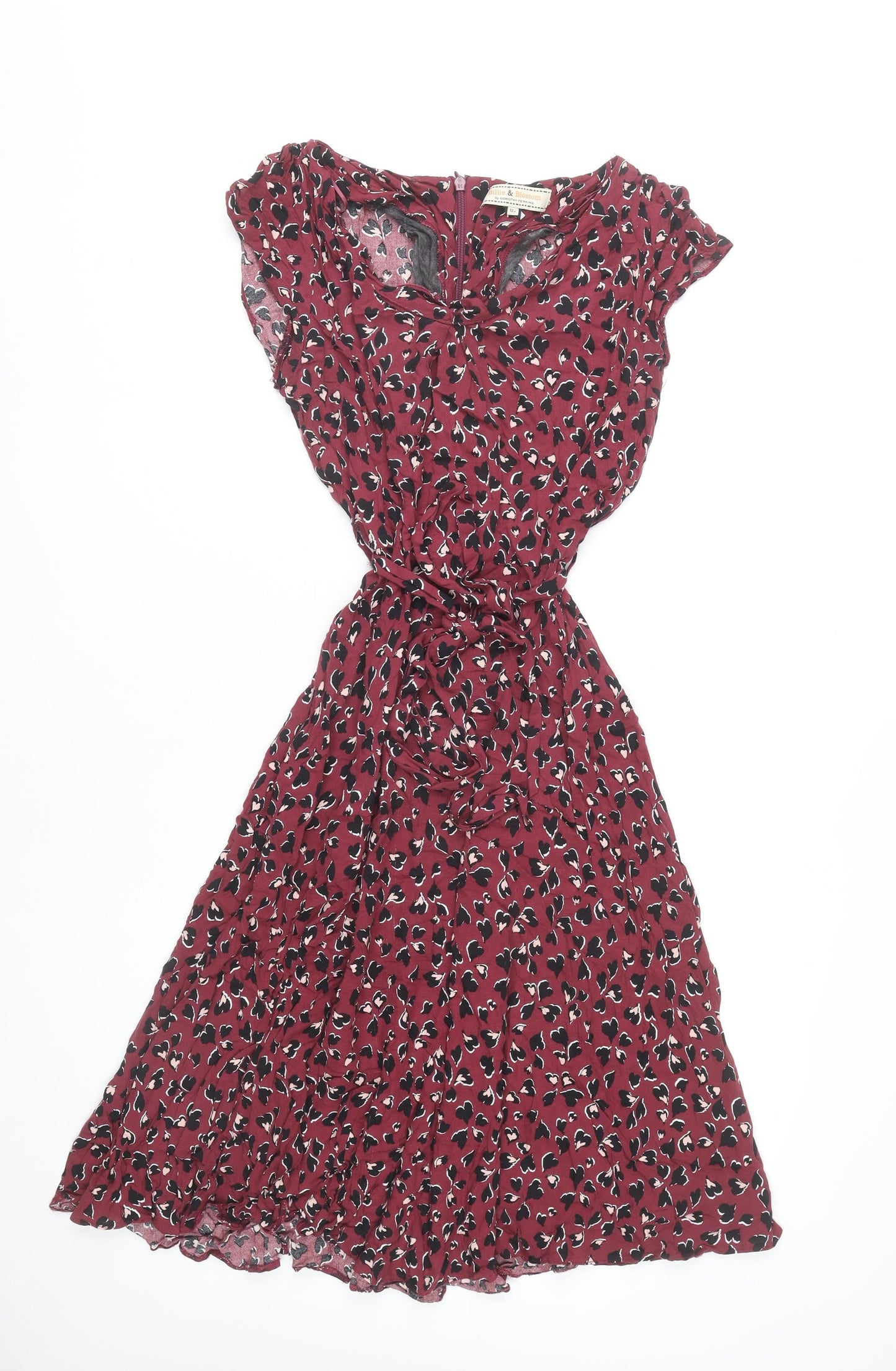 Dorothy Perkins Women’s Red Floral A-Line Knee Length Dress Size 12