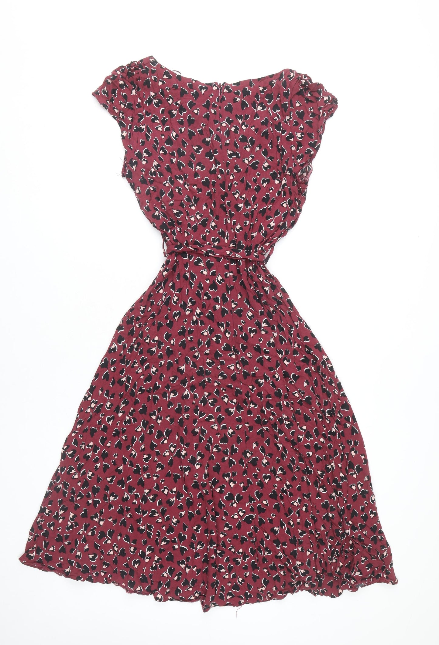 Dorothy Perkins Women’s Red Floral A-Line Knee Length Dress Size 12