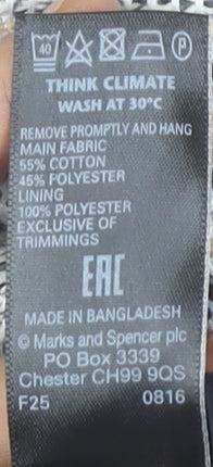 Marks and Spencer Womens Pink Stripe Pencil Skirt UK 14 Knee Length