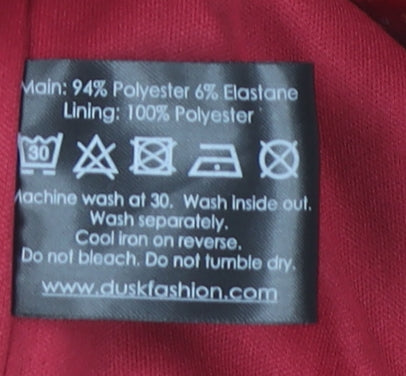 Dusk Women’s Red Velvet Shift Dress Size 10 Long Sleeve Party