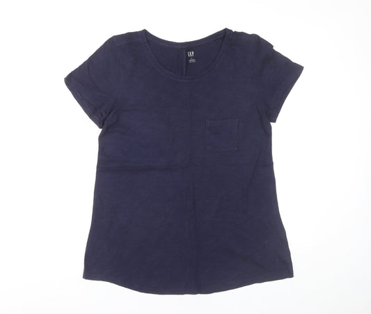 GAP Womens Blue Cotton Short Sleeve Scoop Neck T-Shirt Size M