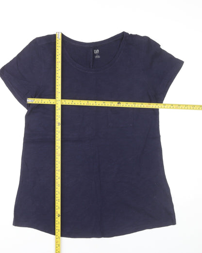 GAP Womens Blue Cotton Short Sleeve Scoop Neck T-Shirt Size M
