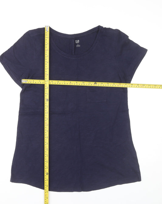 GAP Womens Blue Cotton Short Sleeve Scoop Neck T-Shirt Size M