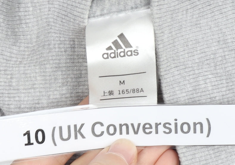 Adidas Womens Red Grey Track Jacket Size 10 Full Zip Activewear