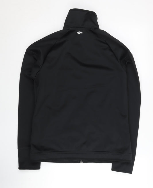 Adidas Womens Black Size 10 Slim Fit Track Jacket Full Zip