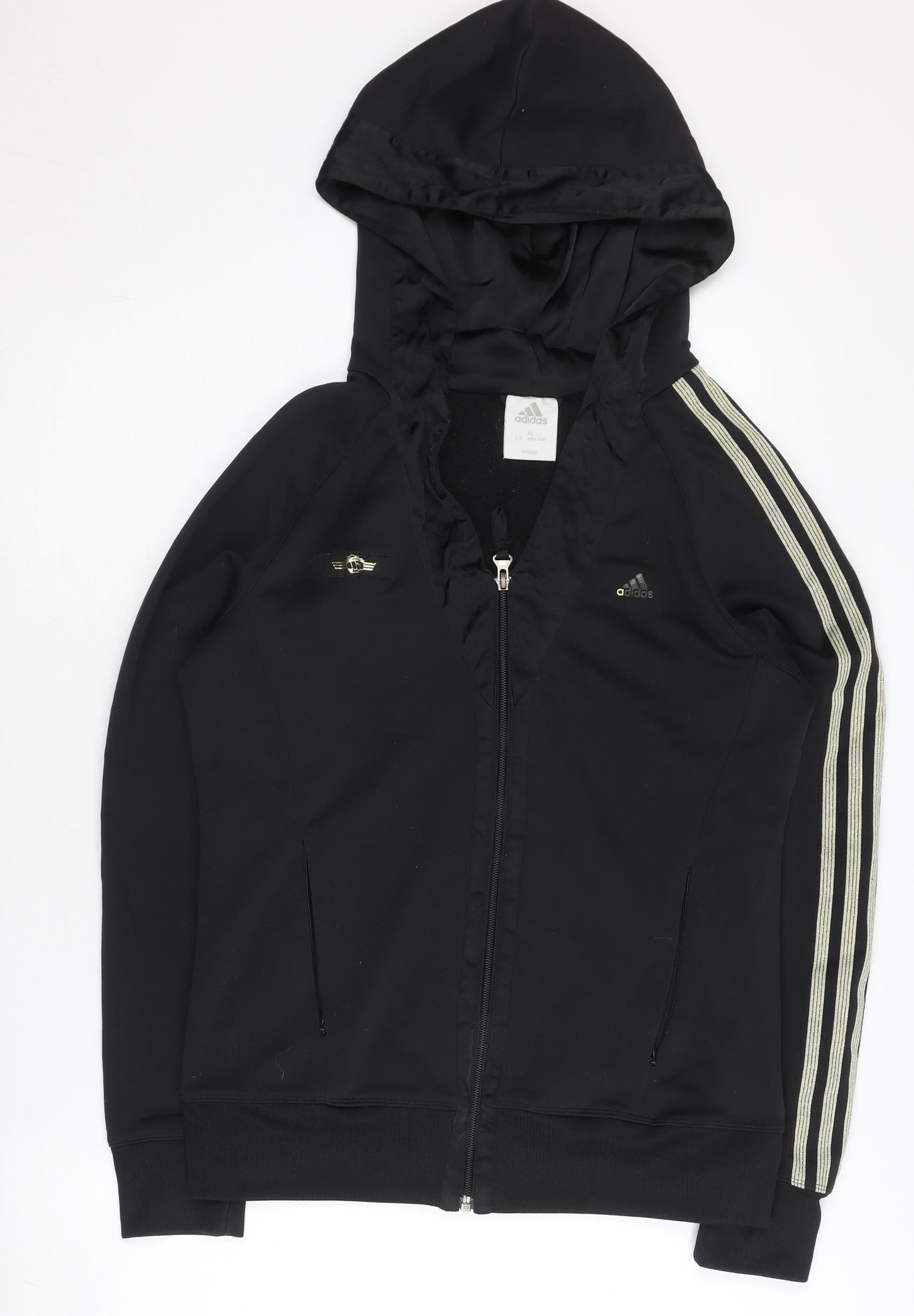 Adidas Womens Black Full Zip Hoodie Size 14 UK Sports Activewear