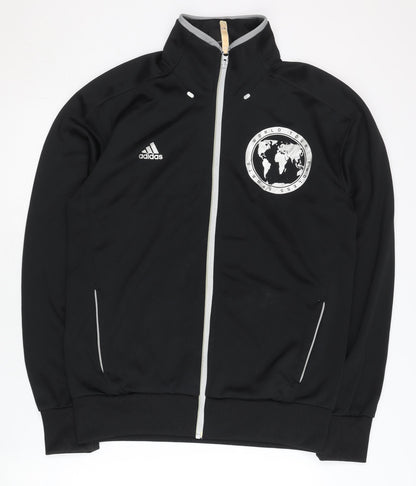 Adidas Mens Black Track Jacket L Regular Fit Full Zip Sportswear