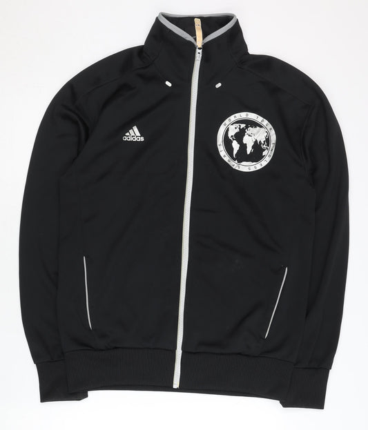 Adidas Mens Black Track Jacket L Regular Fit Full Zip Sportswear