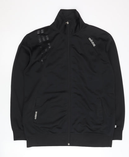 Adidas Men Black XL Track Jacket Full Zip Lightweight Activewear