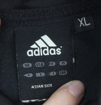 Adidas Men Black XL Track Jacket Full Zip Lightweight Activewear