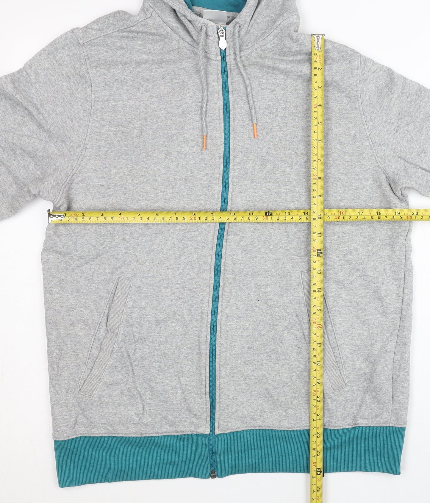 Mens UK Size L adidas Grey Full Zip Hoodie